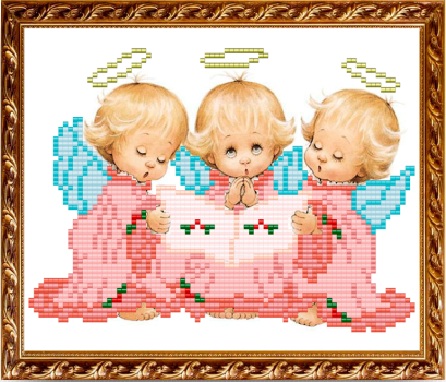 Три Ангелочка вышивка бисером.