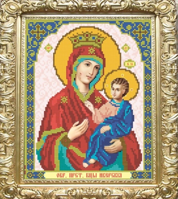 Икона бисером Богородица Иверская