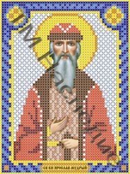 Икона бисером Святой Князь Ярослав вышивка.