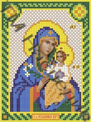 Схема для вышивания бисером Икона Богородица Неувядаемый цвет