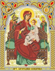 Икона Богородица Всецарица вышивка бисером