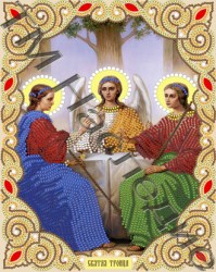Икона Святая Троица вышивка бисером.