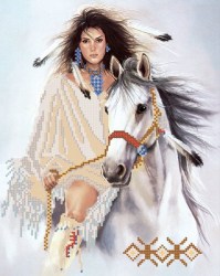 Всадница вышивка девушка на лошади.