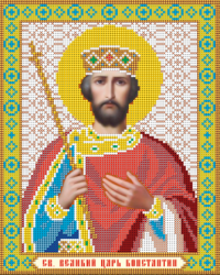 Икона бисером Святой Константин вышивка.