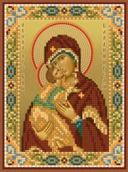 Икона Владимирская Богородица вышивка.