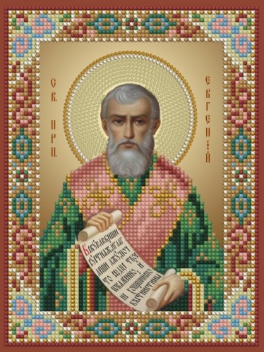 Икона Святой преподобный Евгений вышивка