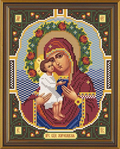 Икона бисером Жировицкая Богородица.