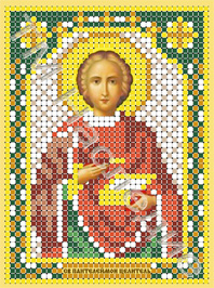 Икона бисером Святой Пантелеймон Целитель  