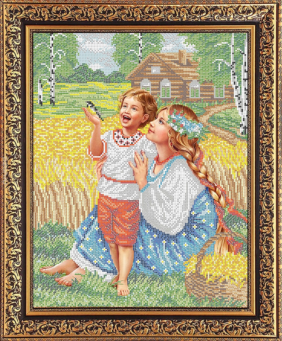 Картина бисером Счастливое детство