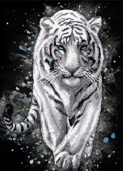 Белый Тигр вышивка бисером