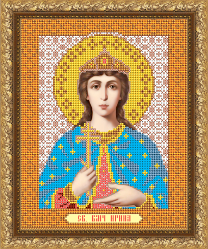 Икона Святая Ирина вышивка бисером.