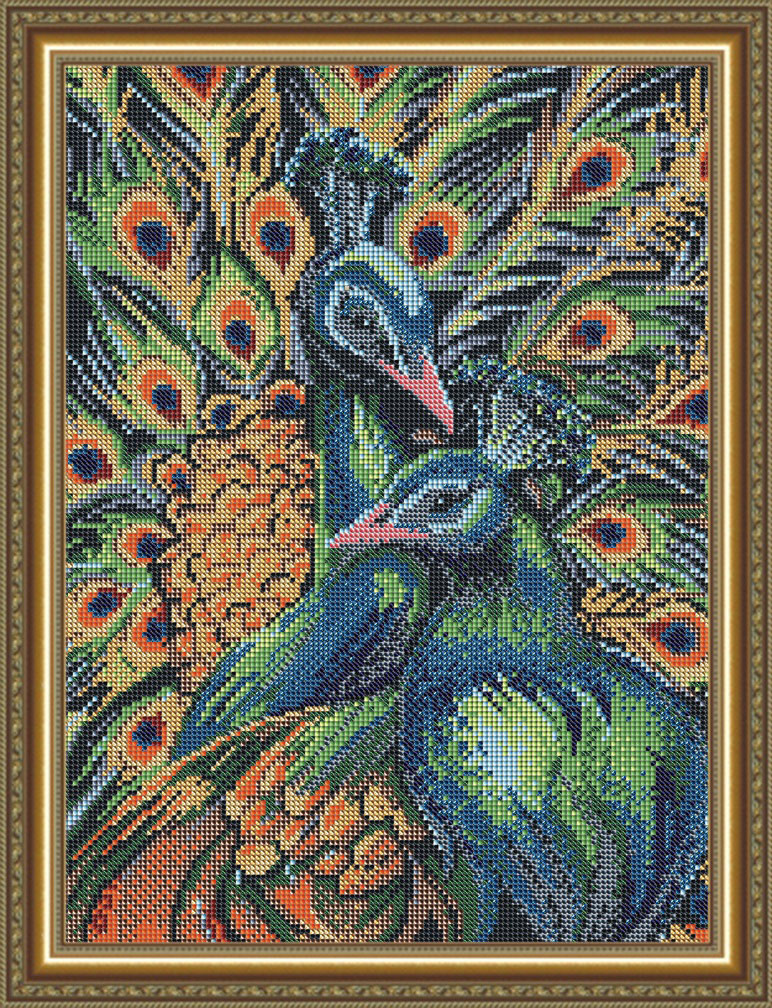 Схема для вышивки бисером Зимние птицы, S-115, 35х26см, ТМ Картины бисером