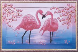 Розовые фламинго набор для вышивания бисером