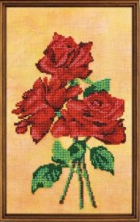  Вышивка бисером роз Красное трио