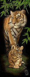 Алмазная мозаика Тигрица с тигренком