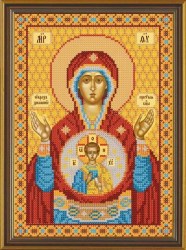 Икона бисером Богородица Знамение.