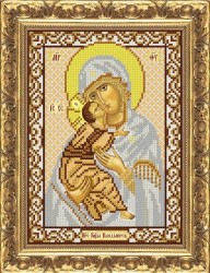 Икона бисером Богородица Владимирская вышивка.