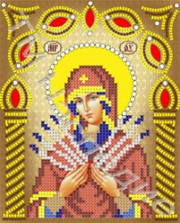 Икона Богородица Семистрельная бисером