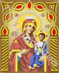 Икона бисером Богородица Иверская вышивка.