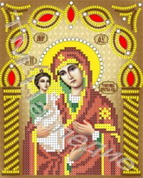 Икона бисером Богородица Троеручица вышивка.