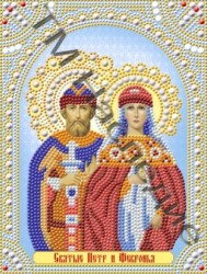 Икона Петр и Феврония вышивка бисером.
