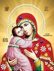 Икона бисером Богородица Владимирская