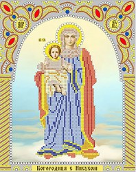 Икона бисером Богородица с Иисусом