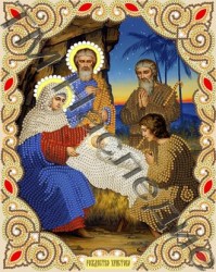 Икона Рождество Христово вышивка