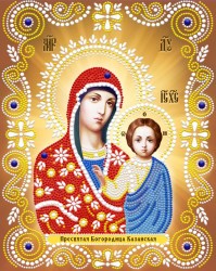 Богородица Казанская бисером икона
