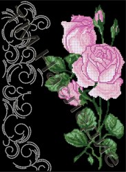 Розовые розы вышивка.