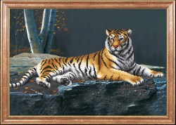 Ночной тигр вышивка бисером.