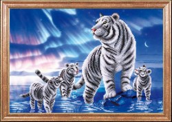 Белые тигры схема для вышивания.
