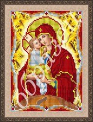 Икона Божья Матерь Почаевская схема икон для частичной вышивки бисером