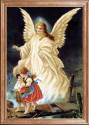 Ангел с детьми вышивка бисером.
