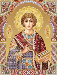 Икона бисером Святой Пантелеймон 