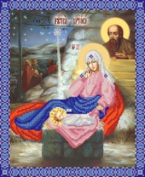 Икона Рождество Христово вышивка.