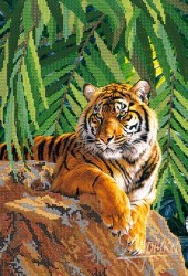 Вышивка Тигр Хозяин джунглей.