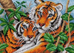 Алмазная мозаика Тигры