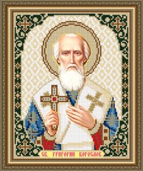 Икона бисером Святой Григорий вышивка