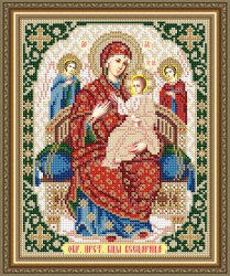 Икона бисером Богородица Всецарица вышивка