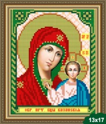 Икона Богородица Казанская вышивка бисером.