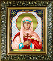 Икона Святая Валерия вышивка бисером.