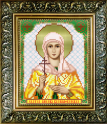Икона Святая Емилия Каппадокийская вышивка.