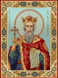 Икона вышивка бисером Святого Владимир