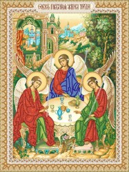 Икона Святая Троица вышивка 