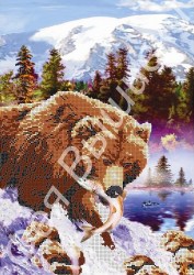 Вышивка Медведь бисером