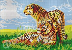 Вышивка пара тигров 