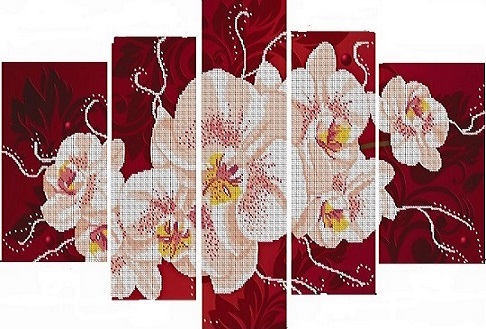 Ветка орхидеи - Схемы вышивки бисером. Алмазная вышивка мозаика